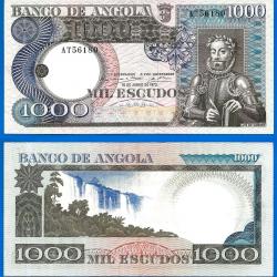 Angola 1000 Escudos 1973 Camoes Afrique Escudo Billet Prefixe AT