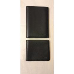 Portefeuille et porte-cartes de marque Spirit en cuir noir