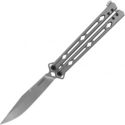 Couteau Papillon Balisong Kershaw Lucha Lame Acier CPM MagnaCut Manche Acier USA KVT KS5150MAG