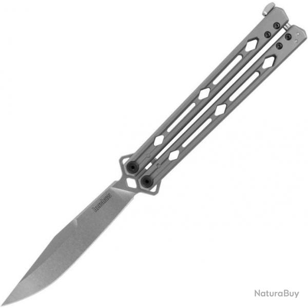 Couteau Papillon Balisong Kershaw Lucha Lame Acier CPM MagnaCut Manche Acier USA KVT KS5150MAG