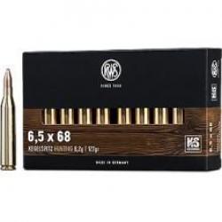 20 Munitions RWS KS pointe conique cal.6.5x68 127gr
