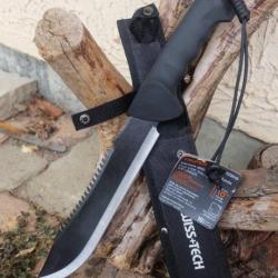 Poignard Gros Couteau Machette Bowie Outlaw Alaska Lame Acier 3Cr13 Etui Nylon Trekk Survie