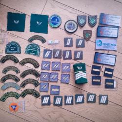 Écussons, gallons, plaques, insignes, pucelles : CSP, ONEMA, AFB, ONC, ONCFS, ONF, Parc Nationaux
