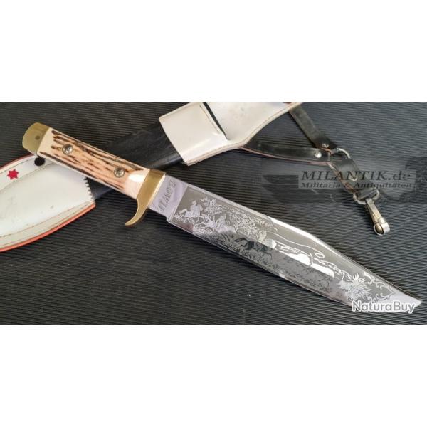 couteau Bowie  solingen Linder collection aprs guerre grav  l'acide