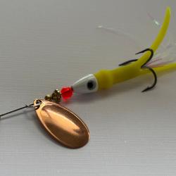 cuillere truite carnassier modèle Esox 12 grs corps jaune