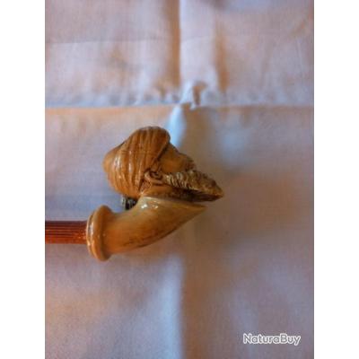 Corne de chaussure vintage originale en bambou avec tête