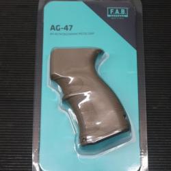 Poignée pistolet ergonomique caoutchoutée noire FAB Defense AGR-47 pour AK, AKM et Galil REF 66/2024