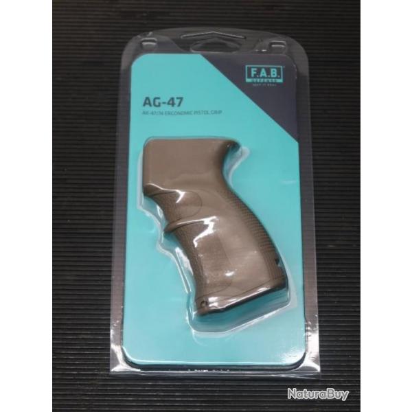 Poigne pistolet ergonomique caoutchoute noire FAB Defense AGR-47 pour AK, AKM et Galil REF 66/2024