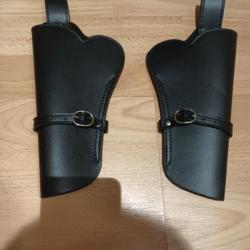 2 HOLSTER WESTERN SEMI -CUIR