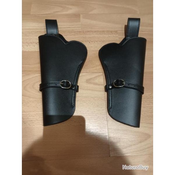 2 HOLSTER WESTERN SEMI -CUIR