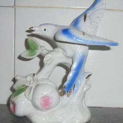 VINTAGE OISEAU CÉRAMIQUE BIBELOT OBJET de VITRINE DÉCO haut : 22cm