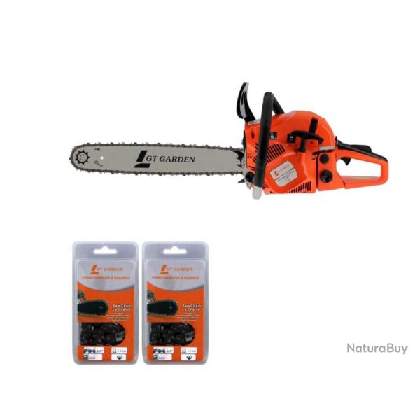 Trononneuse thermique 62 cm3, 3.5 CV, guide 50 cm, 2 chanes