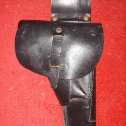 Holster ancien etuis cuir couleur noir collection militaria
