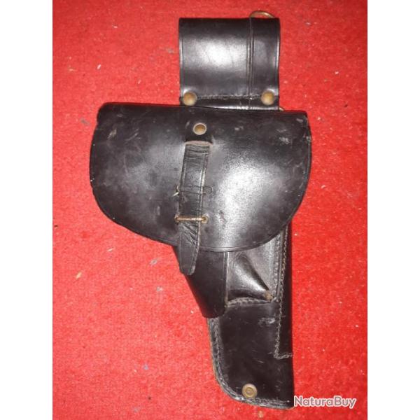 Holster ancien etuis cuir couleur noir collection militaria
