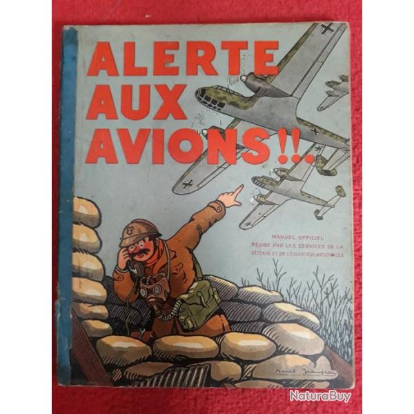 Alerte aux avions marcel jeanjean livre ancien manuel officiel des services de la defense collection