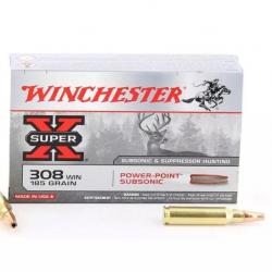 20 munitions Winchester Power Point 308W 185GR Subsonic