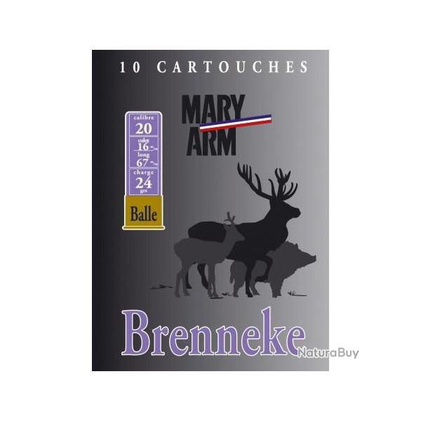 10 cartouches Mary Arm Brenneke Cal 20 24g