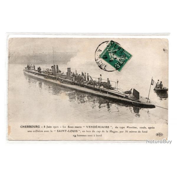 CPA - Marine de Guerre  Militaire- Cherbourg Le Sous-Marin " Vendmiaire " N1396