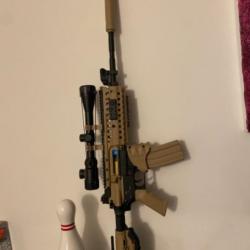 M4 RIS avec Lunette et silencieux AEG airsoft tan