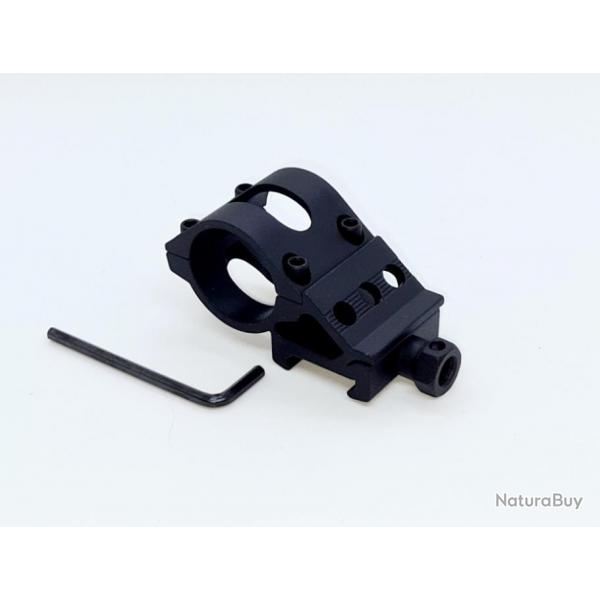 SUPPORT LAMPE TACTIQUE AVEC REVETEMENT ANTI TRACES [PEINTURE] NOIR NEUF.
