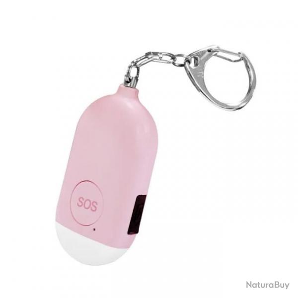 Porte-cl alarme 130dB - Rose