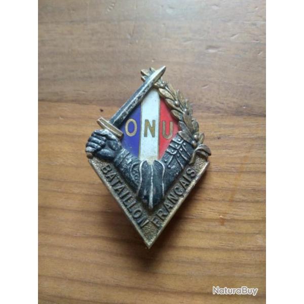 Insigne bataillon  franais guerre de coree, ONU