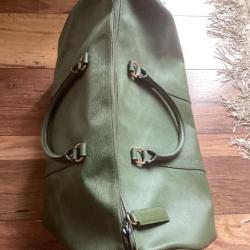 Sac de voyage cuir vert Gastinne Renette 52x28cm