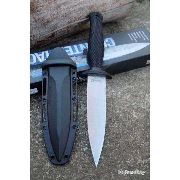 Couteau Dague Cold Steel Counter TAC I Boot Lame Acier AUS 8 Manche Kray-Ex Etui Secure-Ex 10BCTL