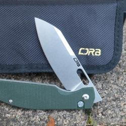 Couteau CJRB Ekko Green Lame Sheepsfoot Acier AR-RPM9 Manche Micarta IKBS Button Lock Clip J1929-MGN