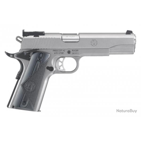 Pistolet RUGER SR1911 .45AUTO Inox Visee Bomar