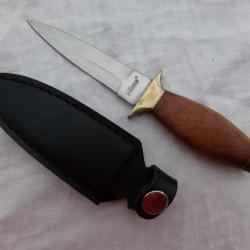 petite dague de chasse/ couteau de botte Léopard 19 cm avec son étui