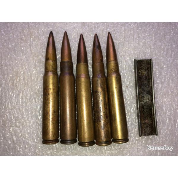 lame chargeur mauser ww2 + cartouches neutralises (R.M54)