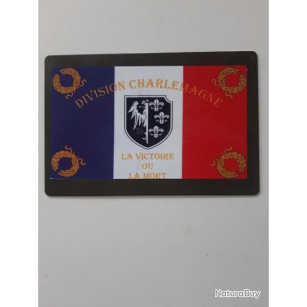 PLAQUE METAL WWII " DIVISION CHARLEMAGNE"