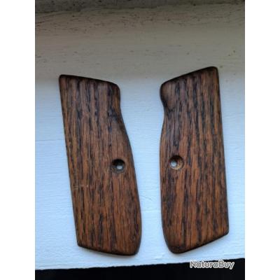 Poignées Pistolet Zib Grips En Bois De Hêtre Pour CZ 75 - Lot De 2 - Noir - Précision 0.007 Cm