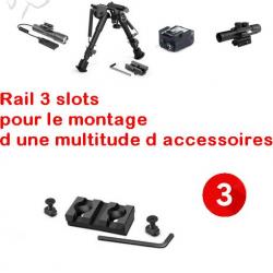 OFFRE Rail Picatinny M-LOK : Fixation robuste pour accessoires tactiques 3 SLOTS