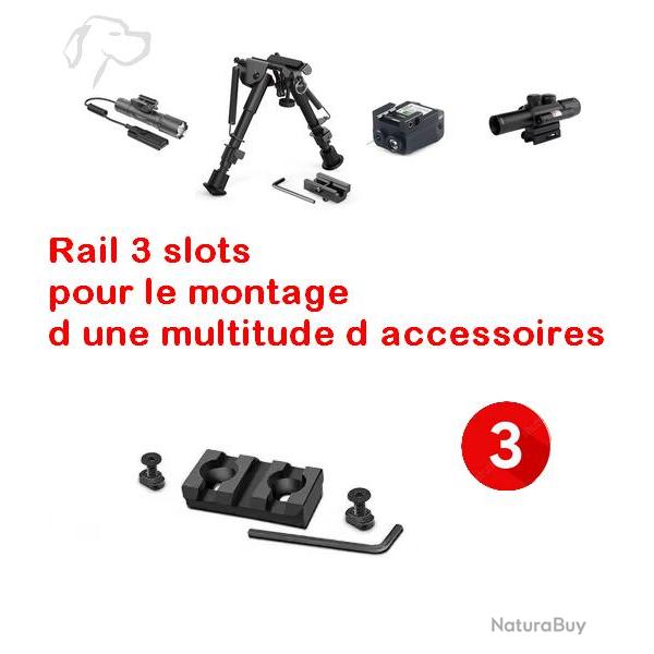 OFFRE Rail Picatinny M-LOK : Fixation robuste pour accessoires tactiques 3 SLOTS