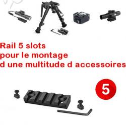 OFFRE Rail Picatinny M-LOK : Fixation robuste pour accessoires tactiques 5 SLOTS