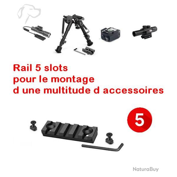 OFFRE Rail Picatinny M-LOK : Fixation robuste pour accessoires tactiques 5 SLOTS