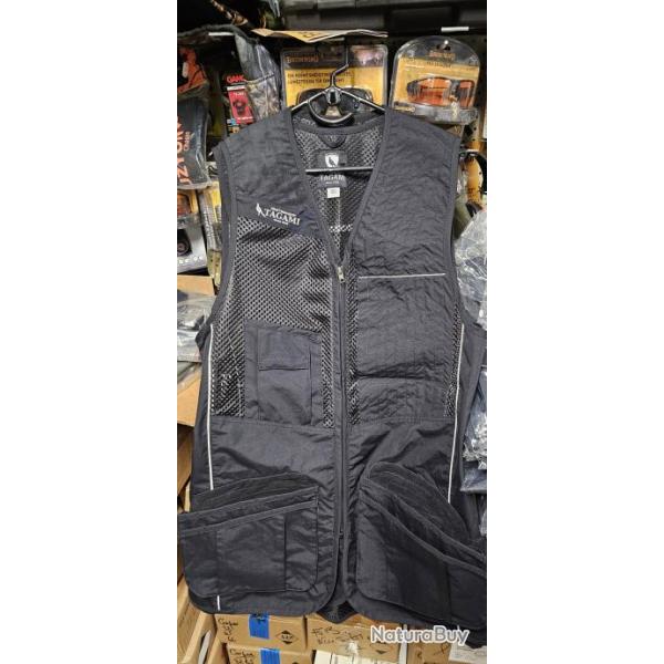 GILET DE BALL-TRAP TAGAMI ULTRA LEGER NOIR XL DROITIER