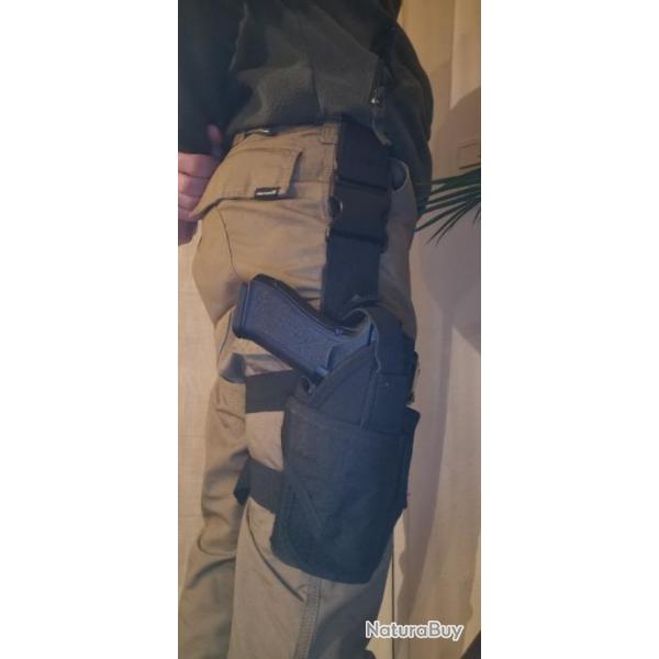 Holster de cuisse noir  cordura universelle