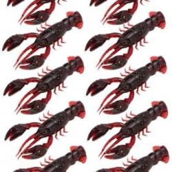 Leurres Peche Achigan 10Pcs 5.5cm Eau Douce Salee Ecrevisses Homard PVC Souple