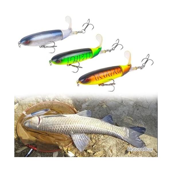 Leurres Peche Ensemble Carnassier Eau Salee Douce Mer 10cm 13gr Whopper Plopper PVC