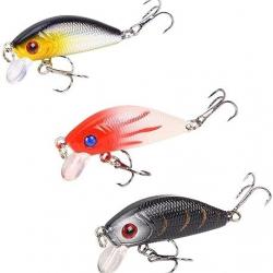 Lot 3 Crankbait 5cm 4,2gr Peche Truites Perches Blackbass Brochets Rivières Etangs