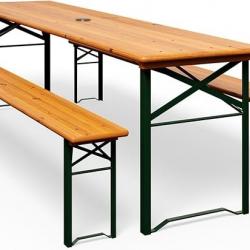 Ensemble Table et bancs en Bois 170cm Pliable Stable 2X Banc 1x Table Large en Bois Garniture