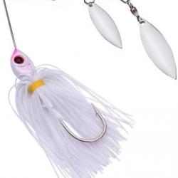 Spinnerbait 14gr Leurre Peche Carnassier Brochet Truite Dur Souple Polyvalent Blanc