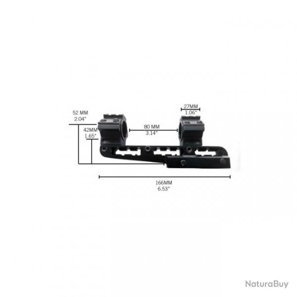 Montage universel konus cantilever pour rail weaver/picatinny diam 25.4 et 30mm