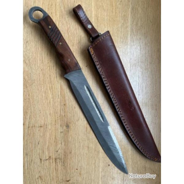 Couteau de chasse lame damasse Perkin