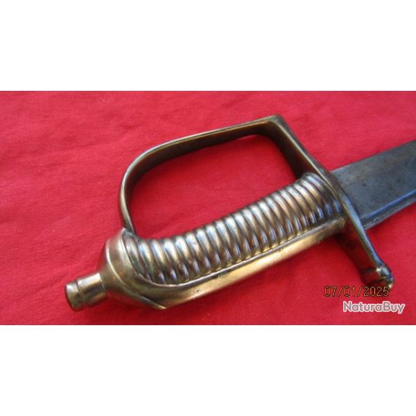 sabre briquet infanterie 1767 lame "luxe" ancien rgime rvolution sans fourreau poigne lettres