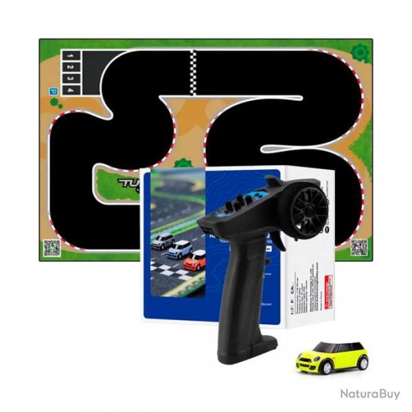 Pack Mini Voiture RC Rally Jaune et piste n2