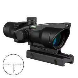 ACOG 4x32 Viseur point rouge Red Dot avec Fibre optique verte, réticule en forme de chevron